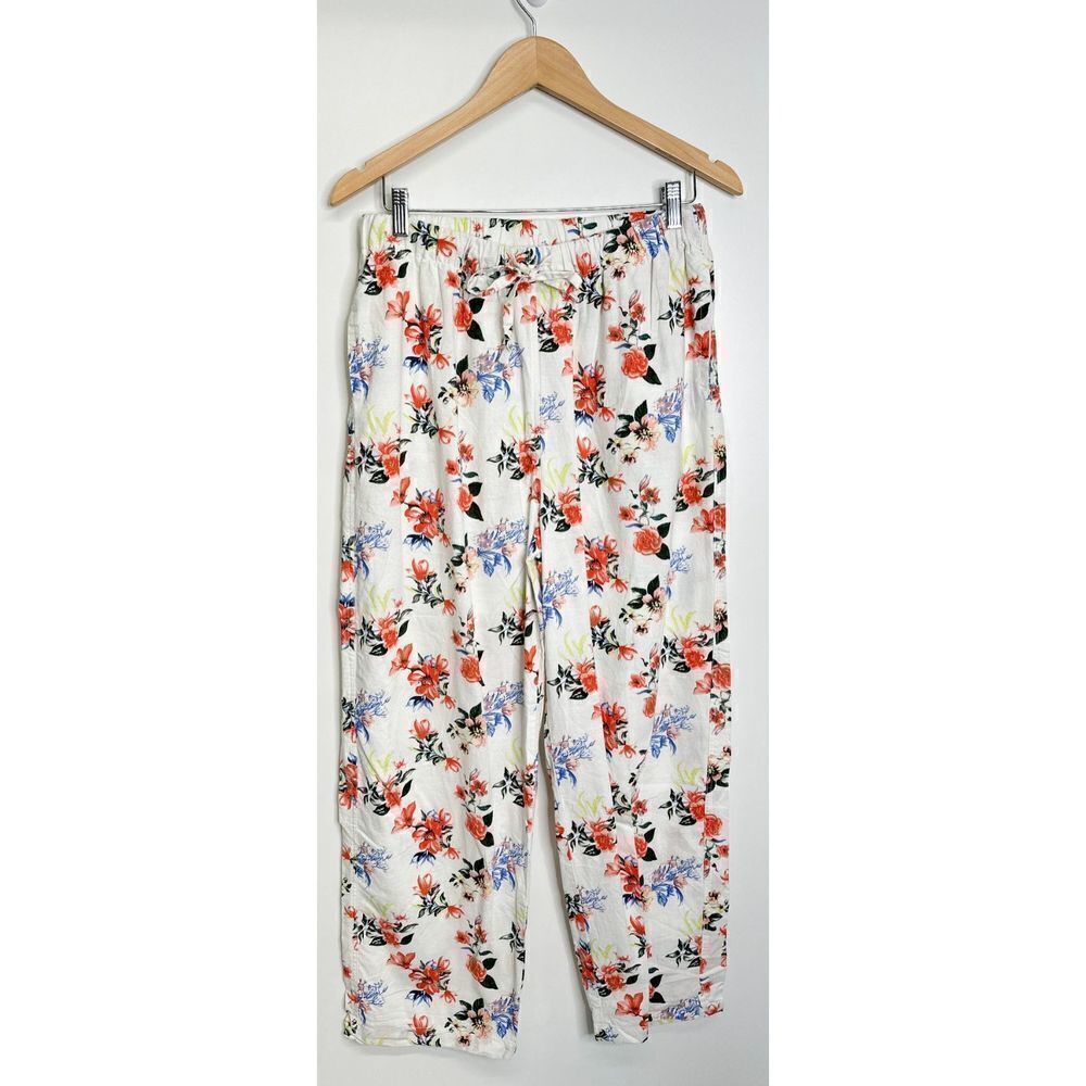 Easy Essentials Pants Womens Floral 100%‎ Cotton Size Large